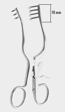 Ретрактор WEITLANER, напівгострий, 13,5 см, зубці 3x4